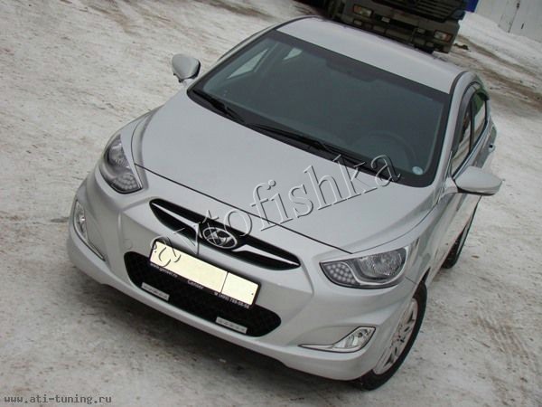 Hyundai Solaris (10 – 13) реснички на фары №1