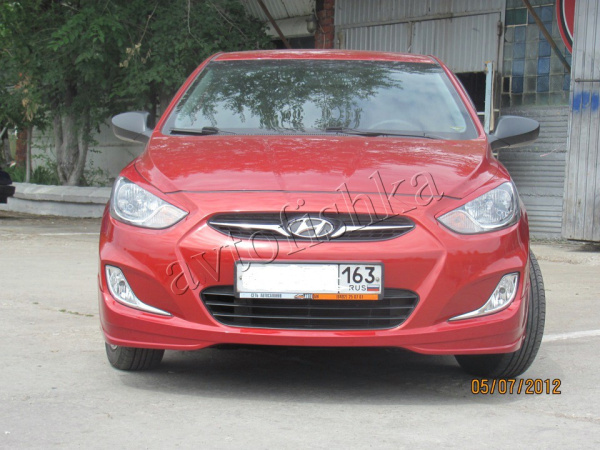 Hyundai Solaris (10 – 13) юбка переднего бампера №1