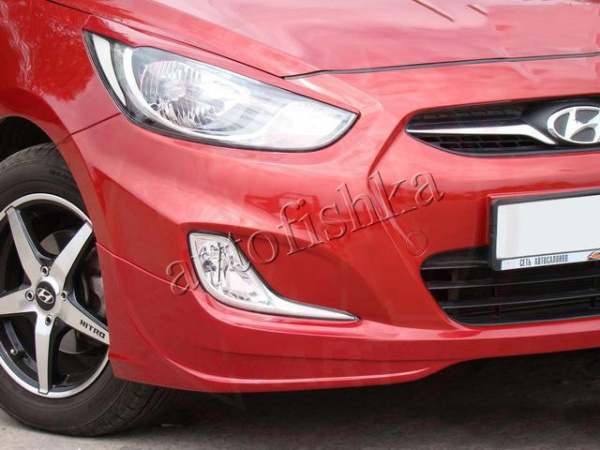 Hyundai Solaris (10 – 13) реснички на фары №2 фигурные