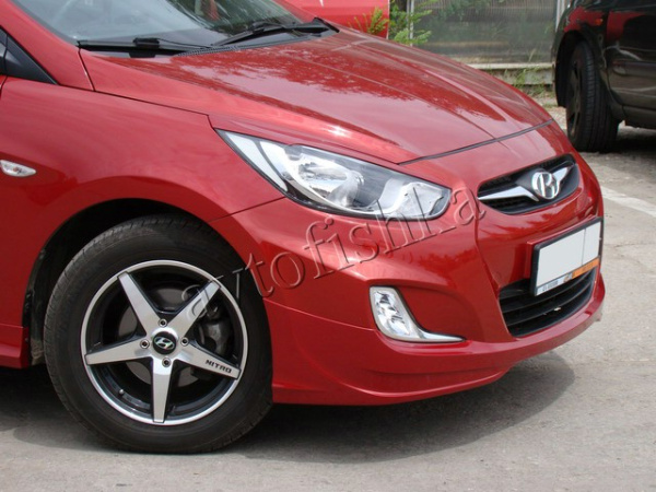 Hyundai Solaris (10 – 13) юбка переднего бампера №1