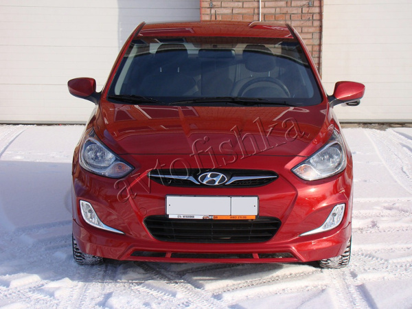 Hyundai Solaris (10 – 13) юбка переднего бампера №2